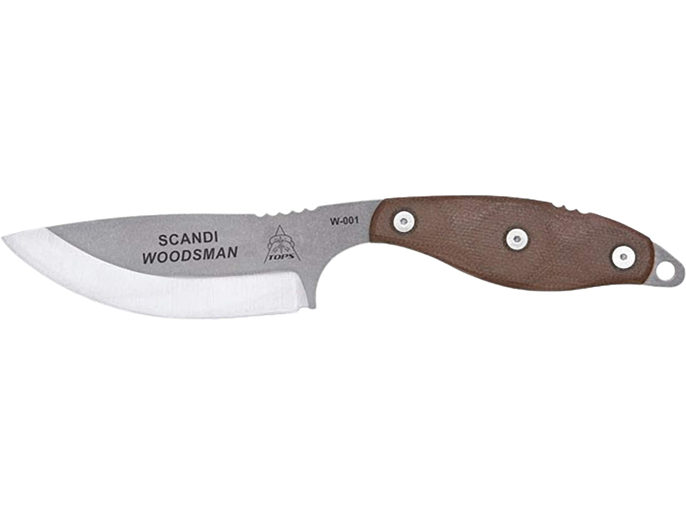 TOPS A-Klub Tungsten Fixed Blade Knife, Green Micarta Handle