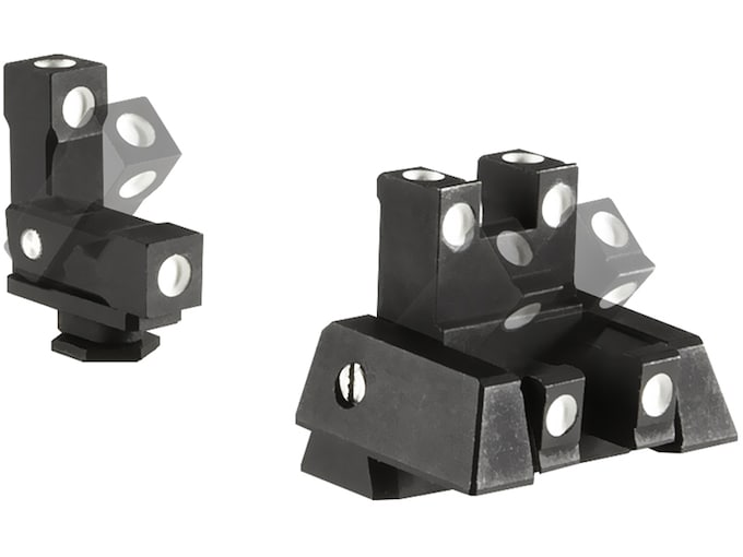 KNS SwitchSight Flip-Up Sight Set Glock 17, 17L, 19, 22, 23, 24, 25, 26, 27, 28, 31, 32, 33, 34, 35, 37, 38 Gen 1, 2, 3, 4, 5 3-Dot Steel Nitride