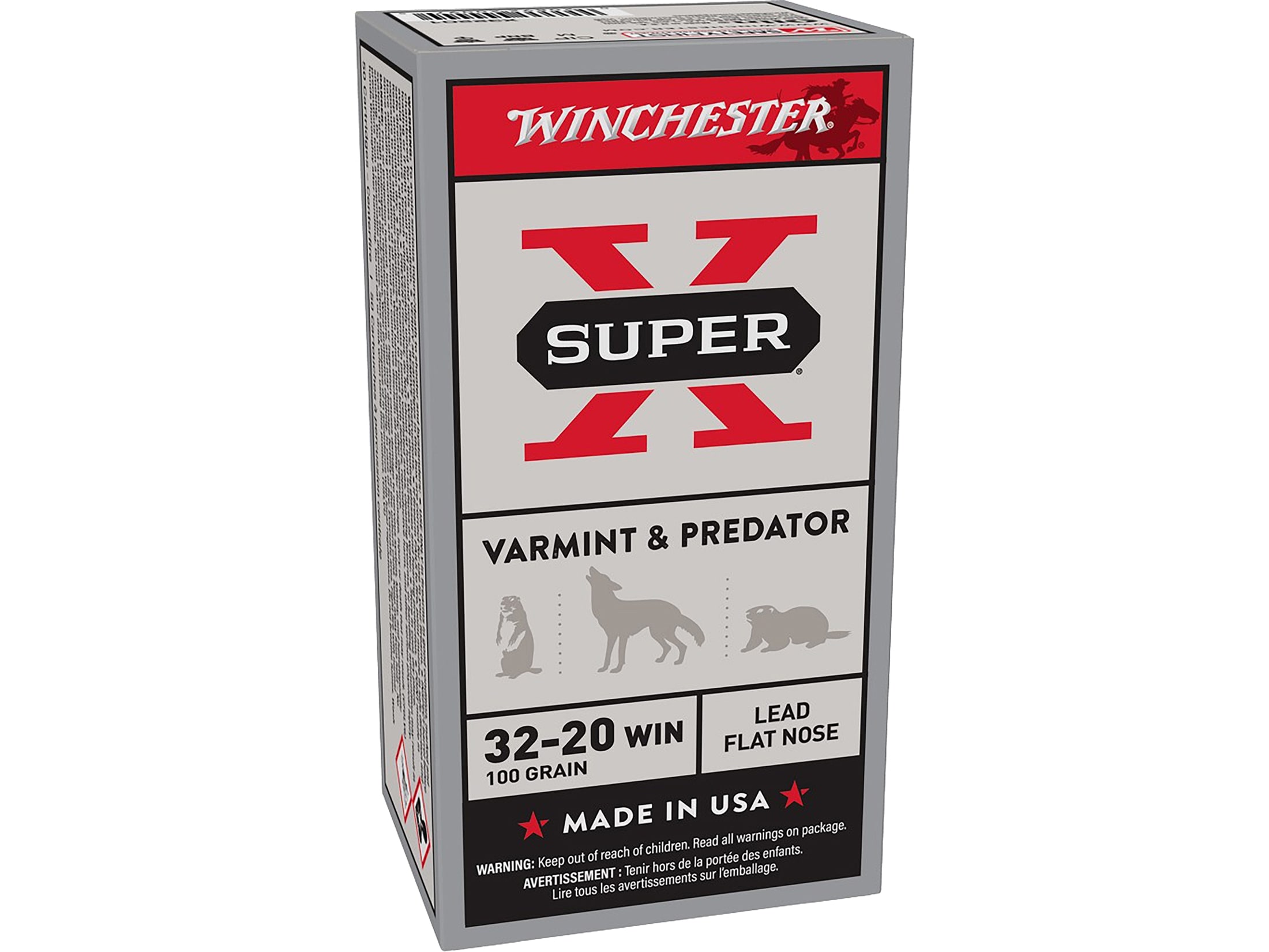 Winchester Super X 32-20 WCF Ammo 100 Grain Flat Nose Box of 50