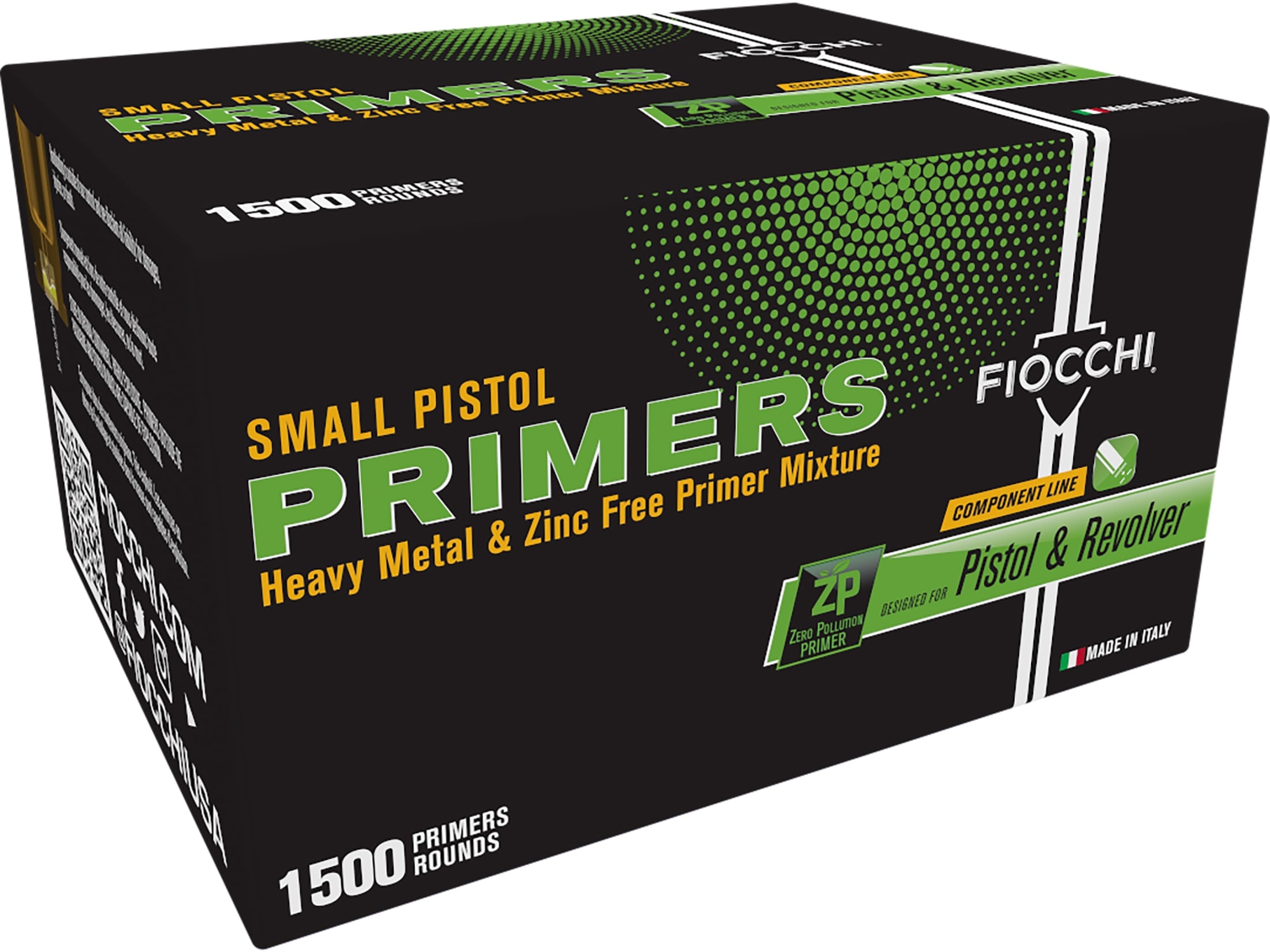 Fiocchi Zero Pollution Small Pistol Primers Case of 12000 (8 Boxes of