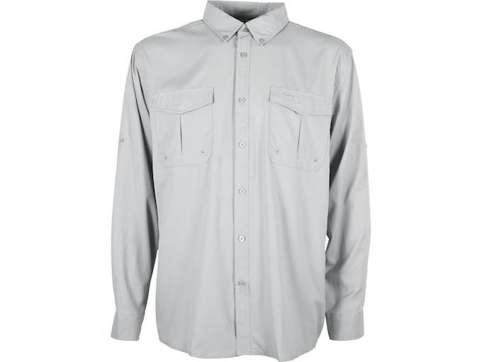 AFTCO Men's Rangle Tech Long Sleeve Shirt Light Gray 2XL