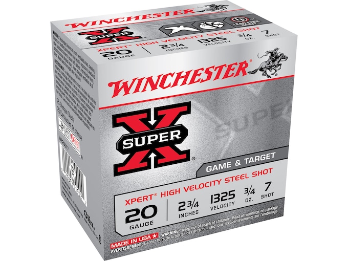 Winchester Super-X Xpert Game and Target Ammunition 20 Gauge 2-3/4" 3/4 oz Non-Toxic Steel Shot
