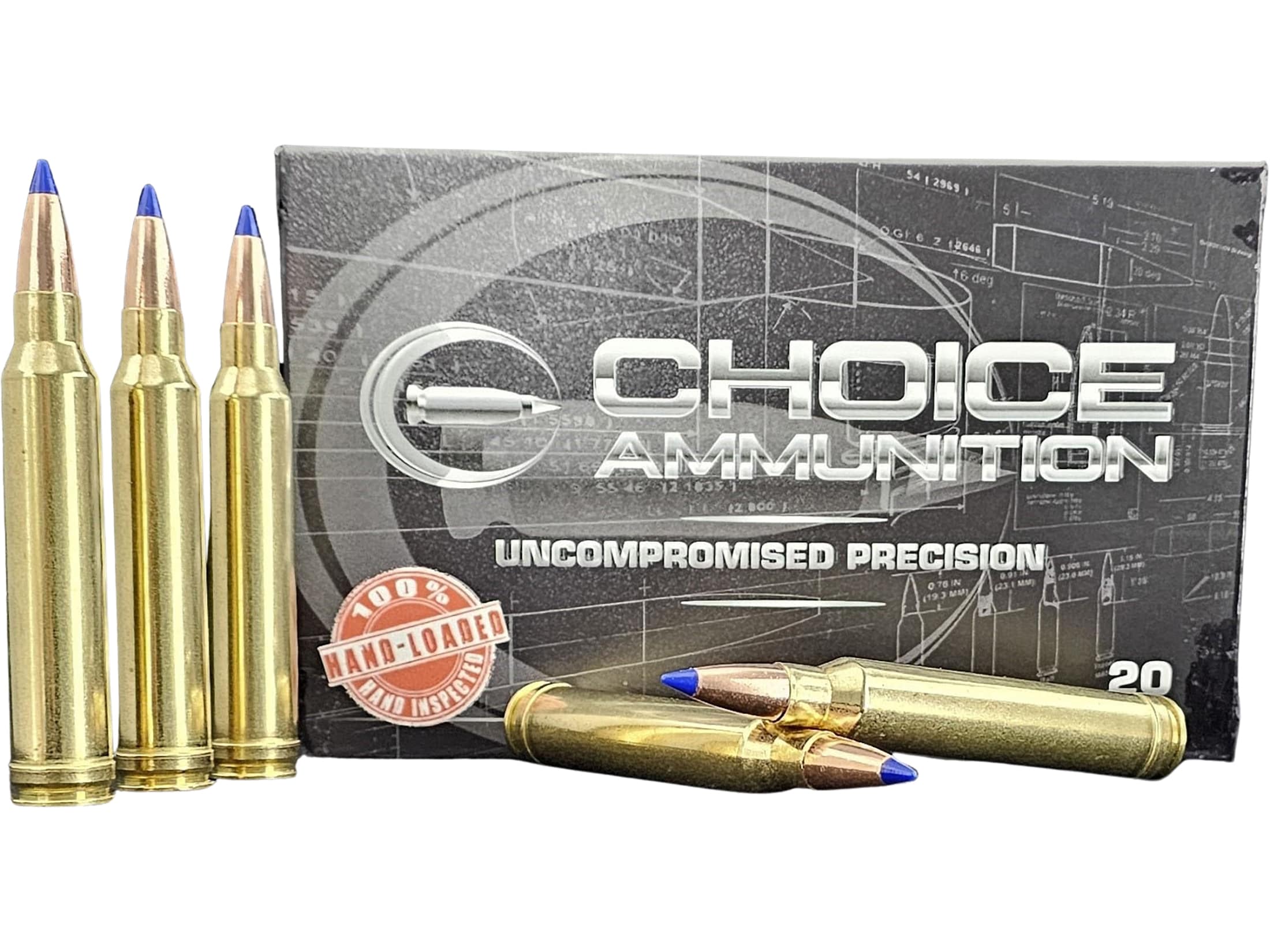 Choice 300 Winchester Magnum Ammo 190 Grain Barnes Long Range X (LRX) Polymer Tip Lead Free Box of 20