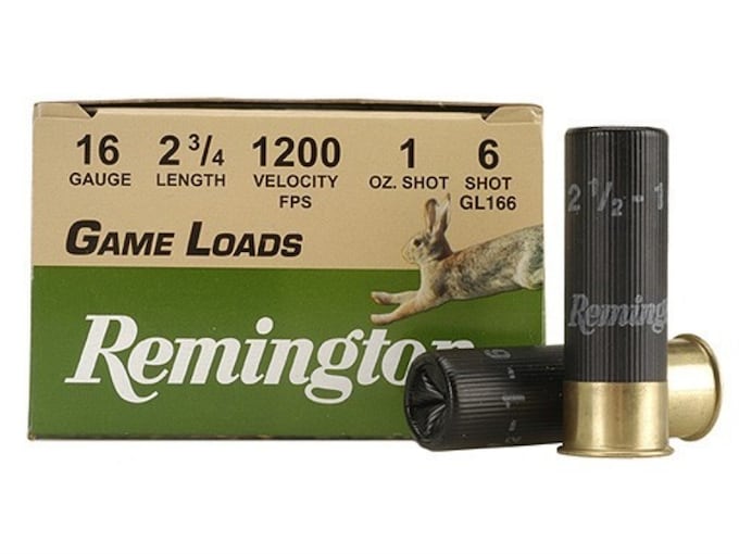 Remington Game Load Ammo 16 Ga 2-3/4 1oz #6 Shot Box of 25