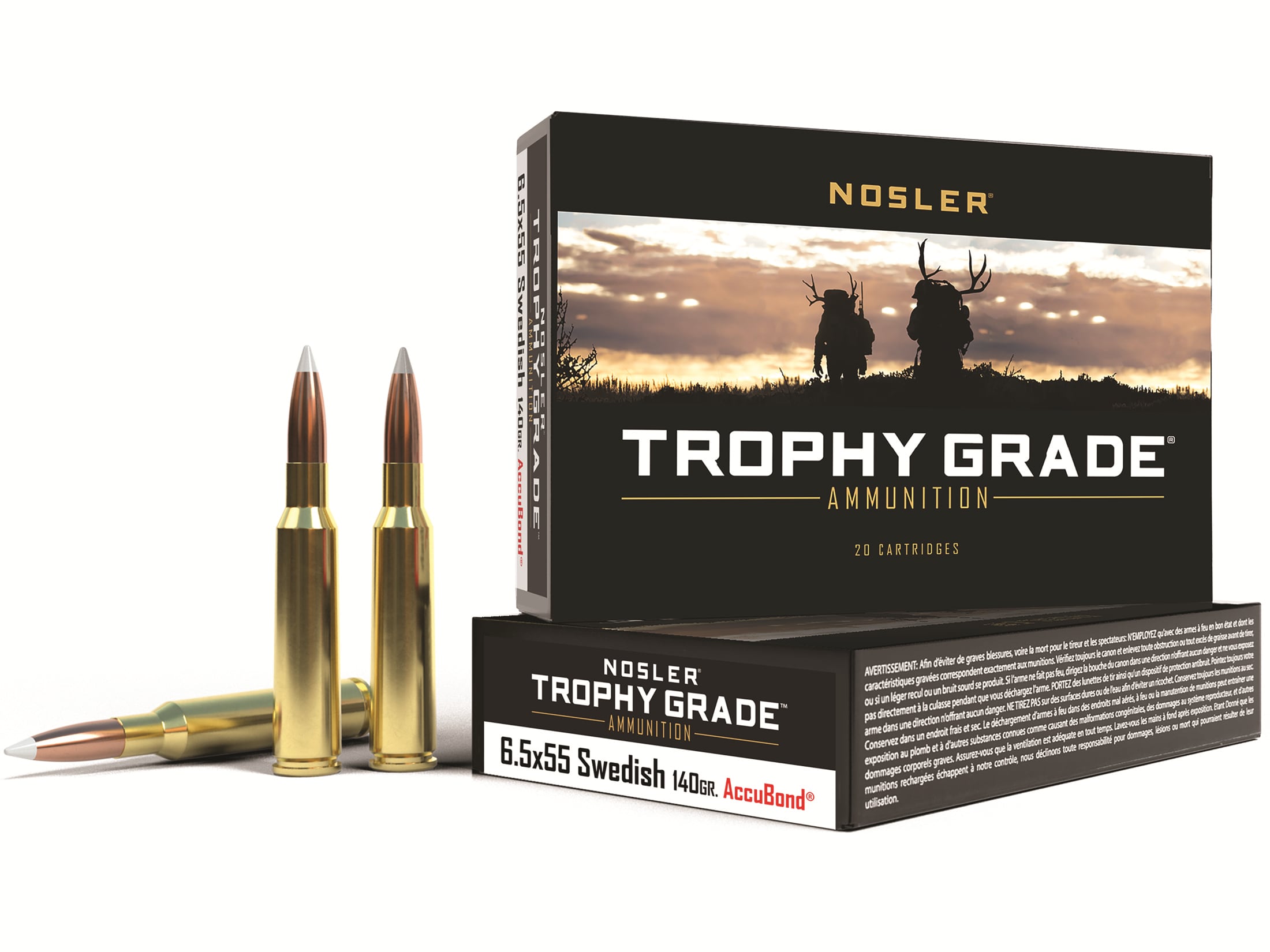 Nosler Trophy Grade 6.5x55mm Swedish Mauser Ammo 140 Grain Nosler