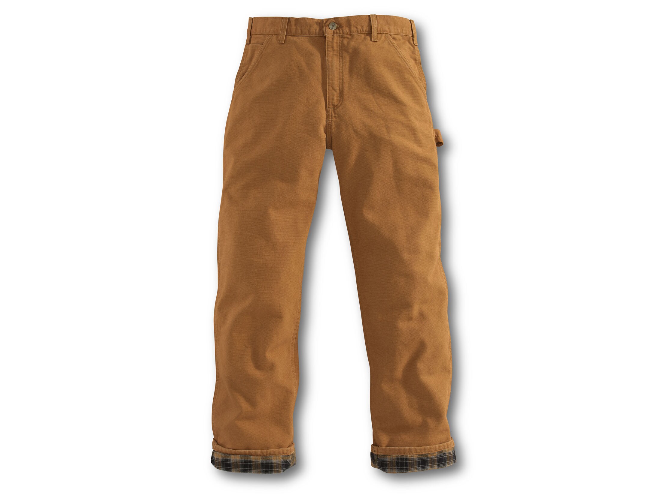 carhartt men's washed duck dungaree flannel lined work pant