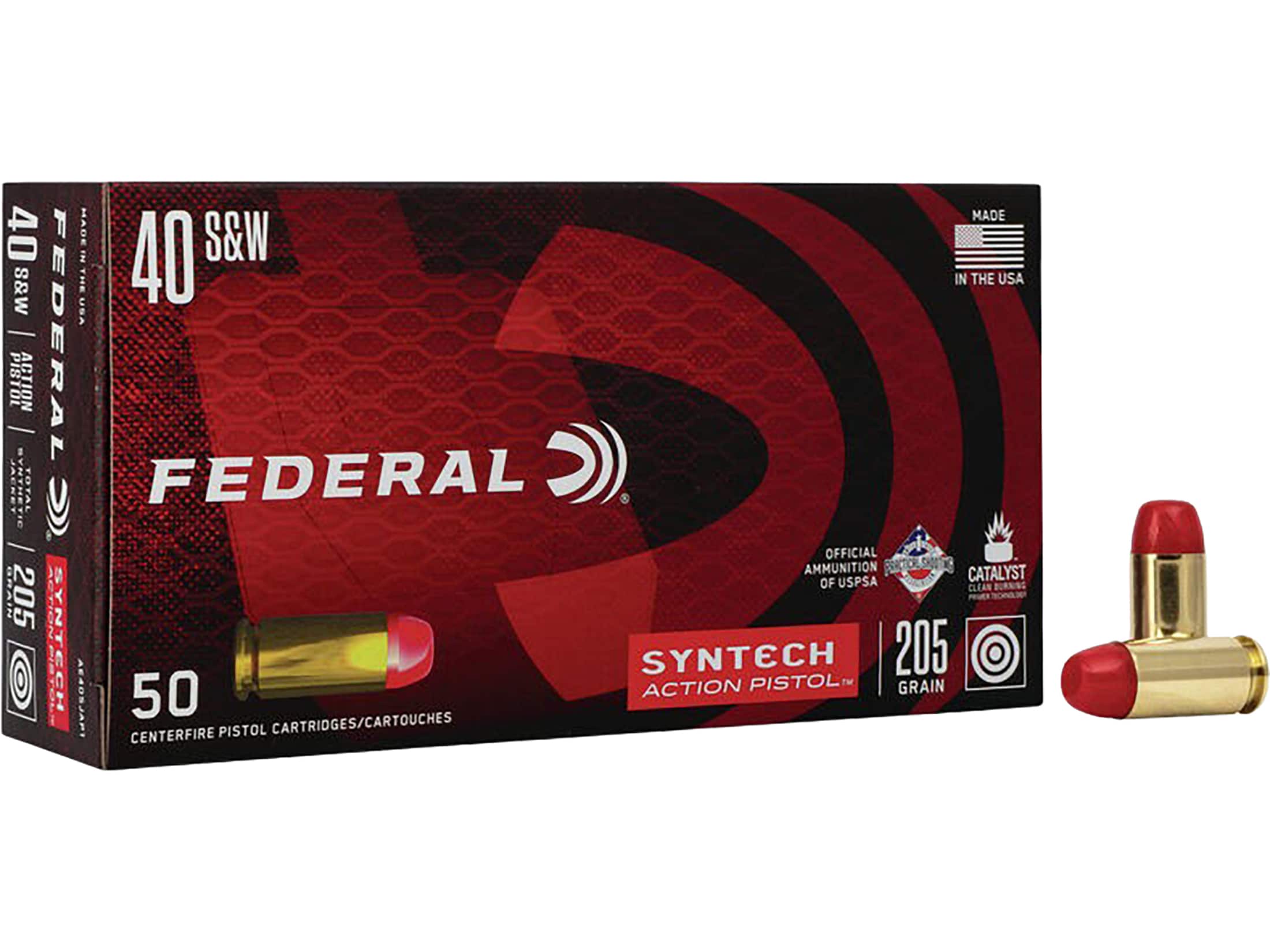 Federal Syntech 40 S&W Ammo 205 Grain Federal TSJ Total Synthetic
