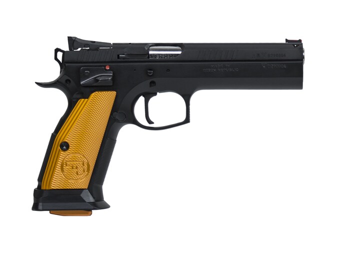 CZ-USA 75 Tactical Sport Orange Semi-Automatic Pistol 9mm Luger 5.23" Barrel 20-Round Black Orange