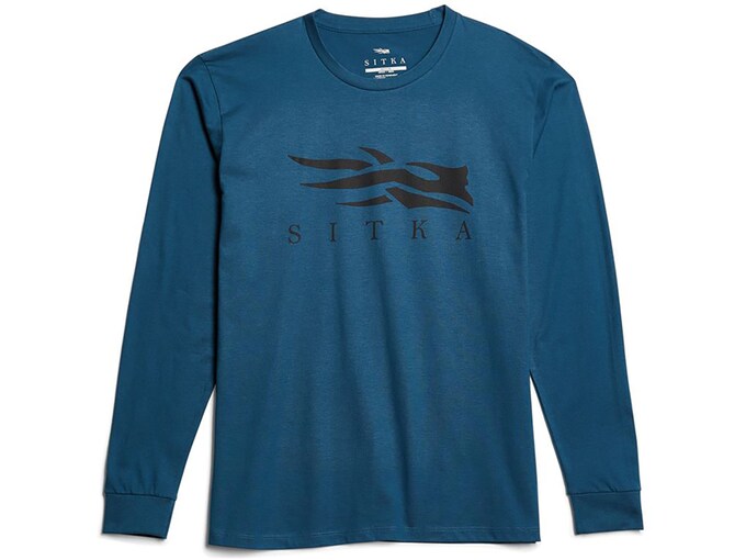 Sitka Gear Men's Icon Long Sleeve T-Shirt Aegean Blue Medium