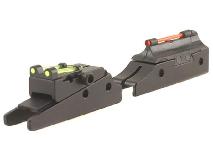 TRUGLO Pro-Series Magnum Gobble Dot Sight Set Fits Mossberg, Weatherby, Winchester Shotgun with 3/8" Vent Rib Steel Fiber Optic Red Front, Green Rear