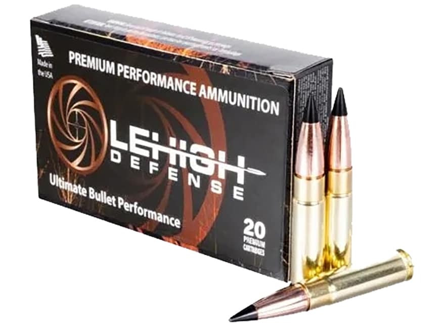 Lehigh Defense Tipped Maximum Expansion 300 AAC Blackout (7.62x35mm) Ammo 110 Grain Polymer Tip Lead Free Box of 20