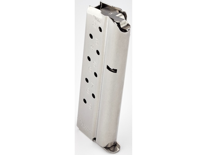 CM Products Match Grade Magazine 1911 Government, Commander 9mm Luger 9-Round Stainless Steel