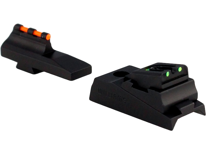 Williams Fire Sight Set Thompson Center with Octagon Barrel Aluminum Black Fiber Optic Green