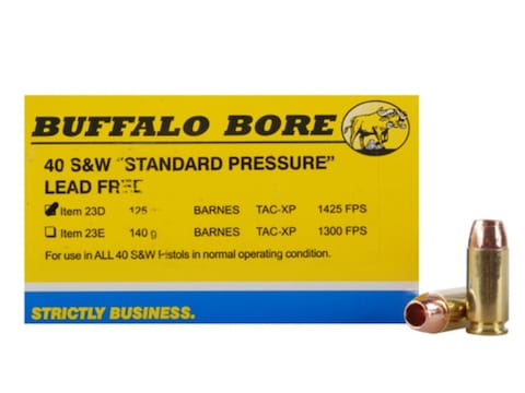 Buffalo Bore Ammunition 23E20 Standard Pressure 40 S&W 140 gr 1300 fps —  AmmoJoy