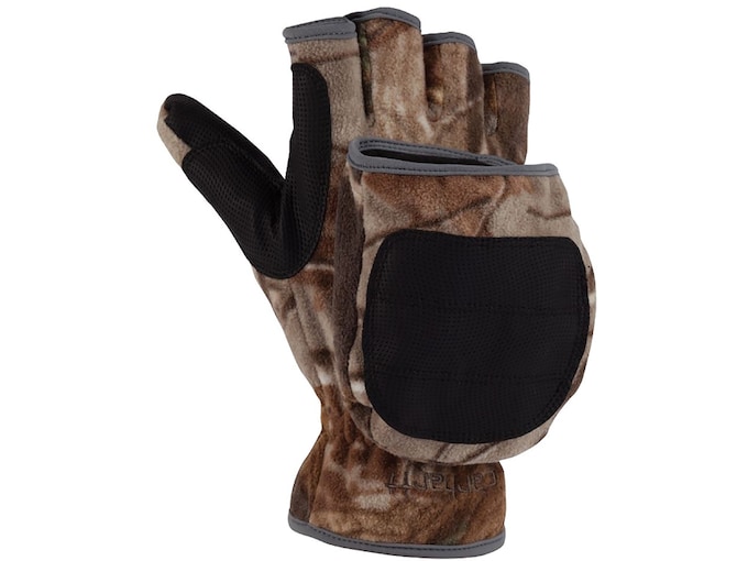 Carhartt Men's Fleece Flip Mittens Black Medium