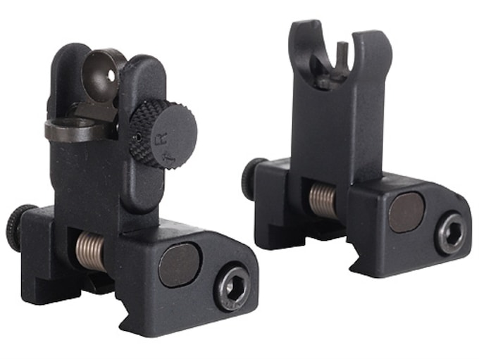 Yankee Hill Machine QDS Quick Deploy Flip-Up Front and Rear Sight Set Hooded AR-15 Flat-Top Aluminum Matte