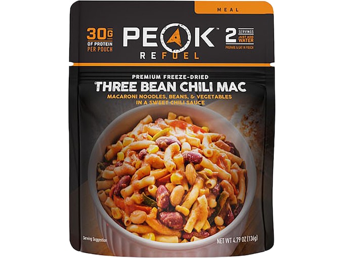 Peak Refuel Three Bean Chili Mac Vegan Freeze Dried Food 4.79oz