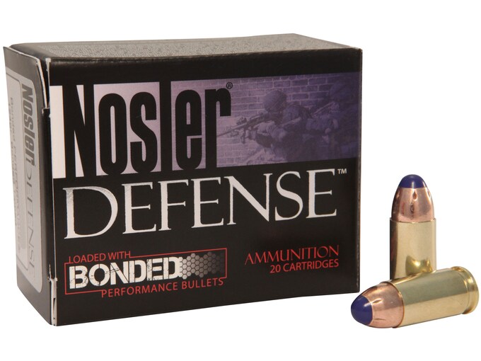 Nosler Defense Ammunition 45 ACP 230 Grain Bonded Tipped Box of 20