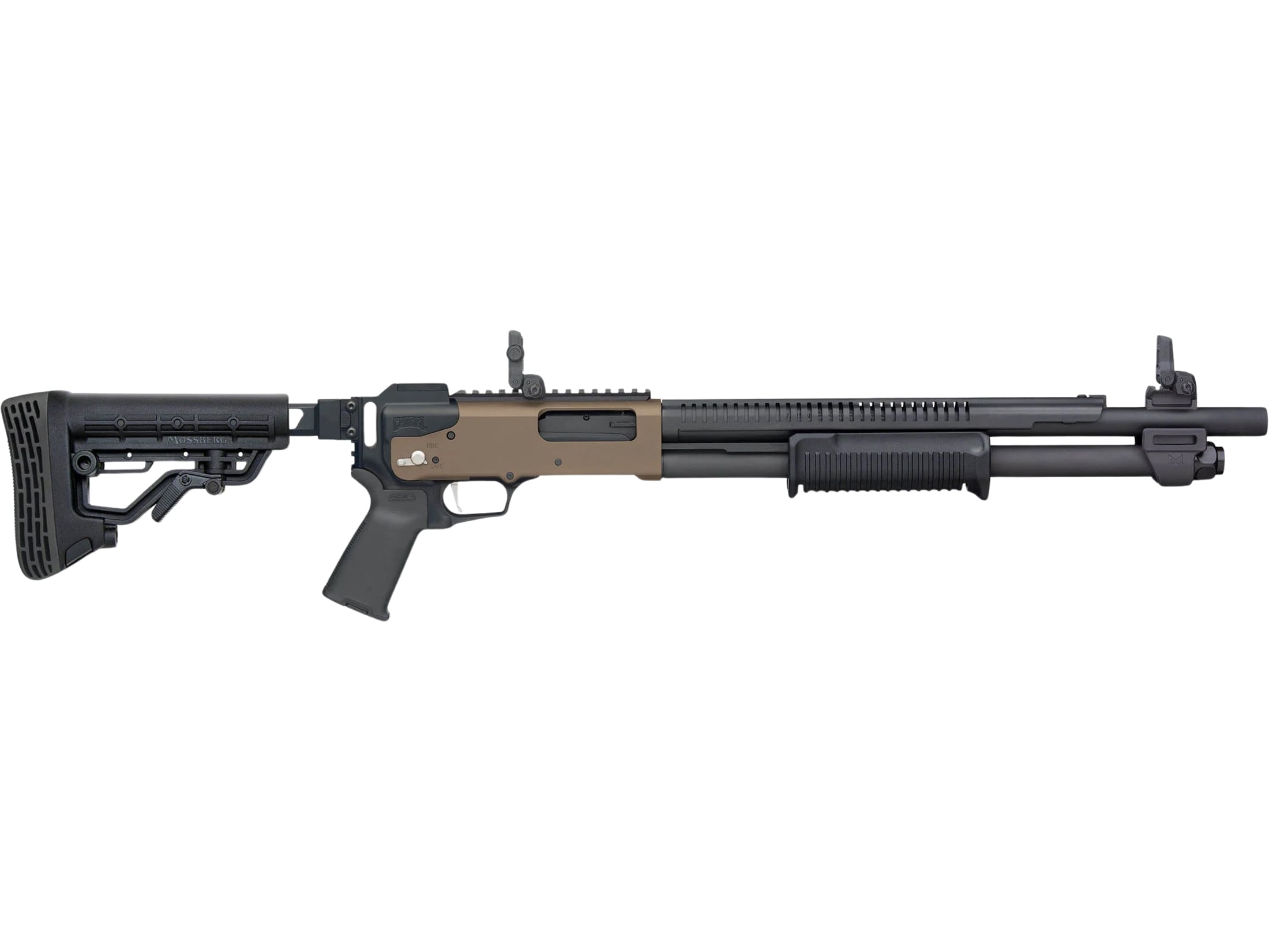 Mossberg 590R Chisel Pump 12 Ga Shotgun 18.5 Parkerized Barrel Black