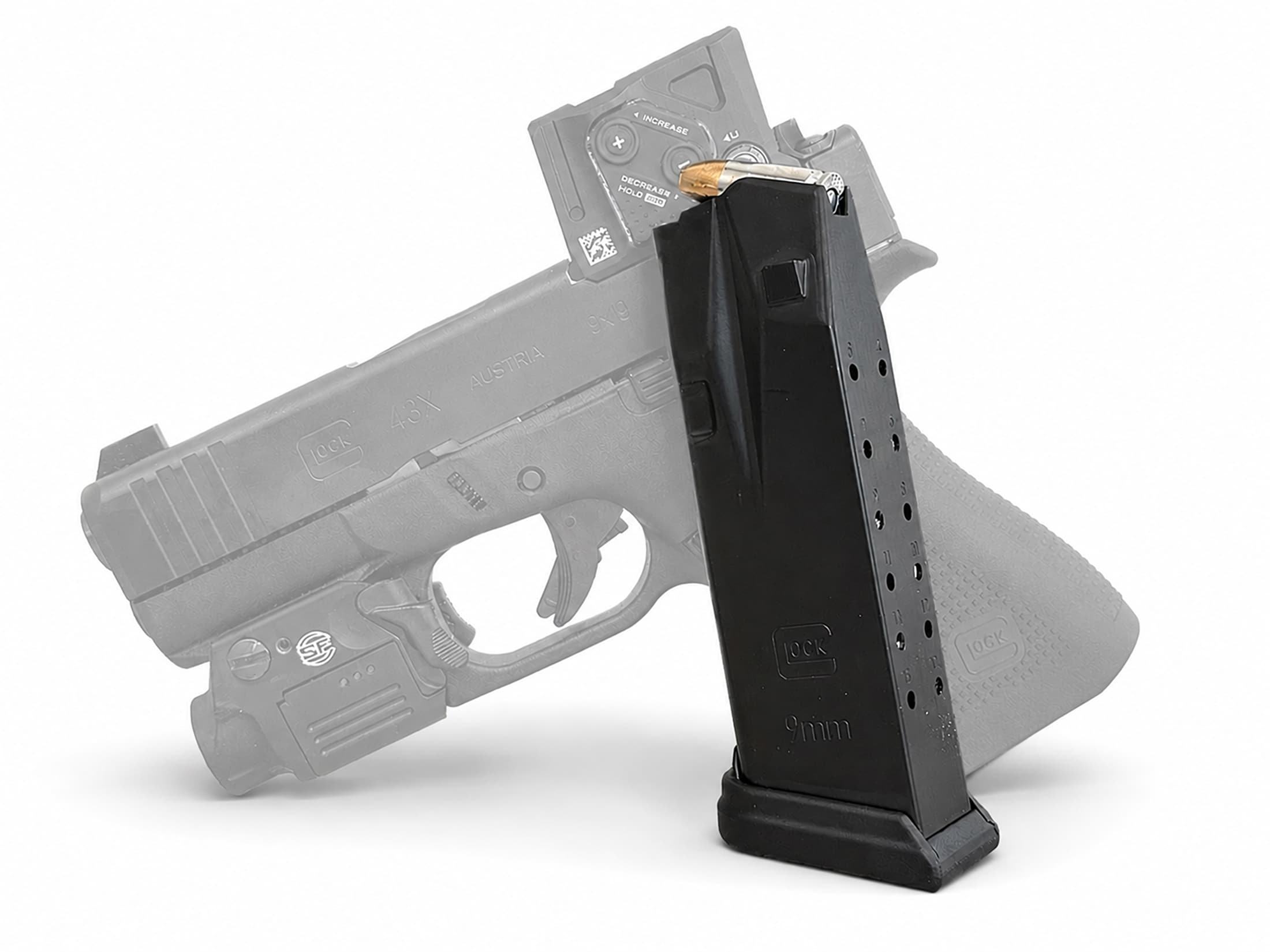 Glock 43X, 48 Mag 9mm Luger 15-Round Steel