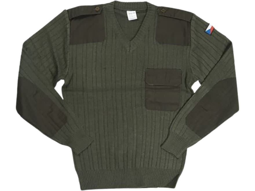 Military Surplus Czech M97 V-Neck Sweater Grade 2 Olive Drab Medium