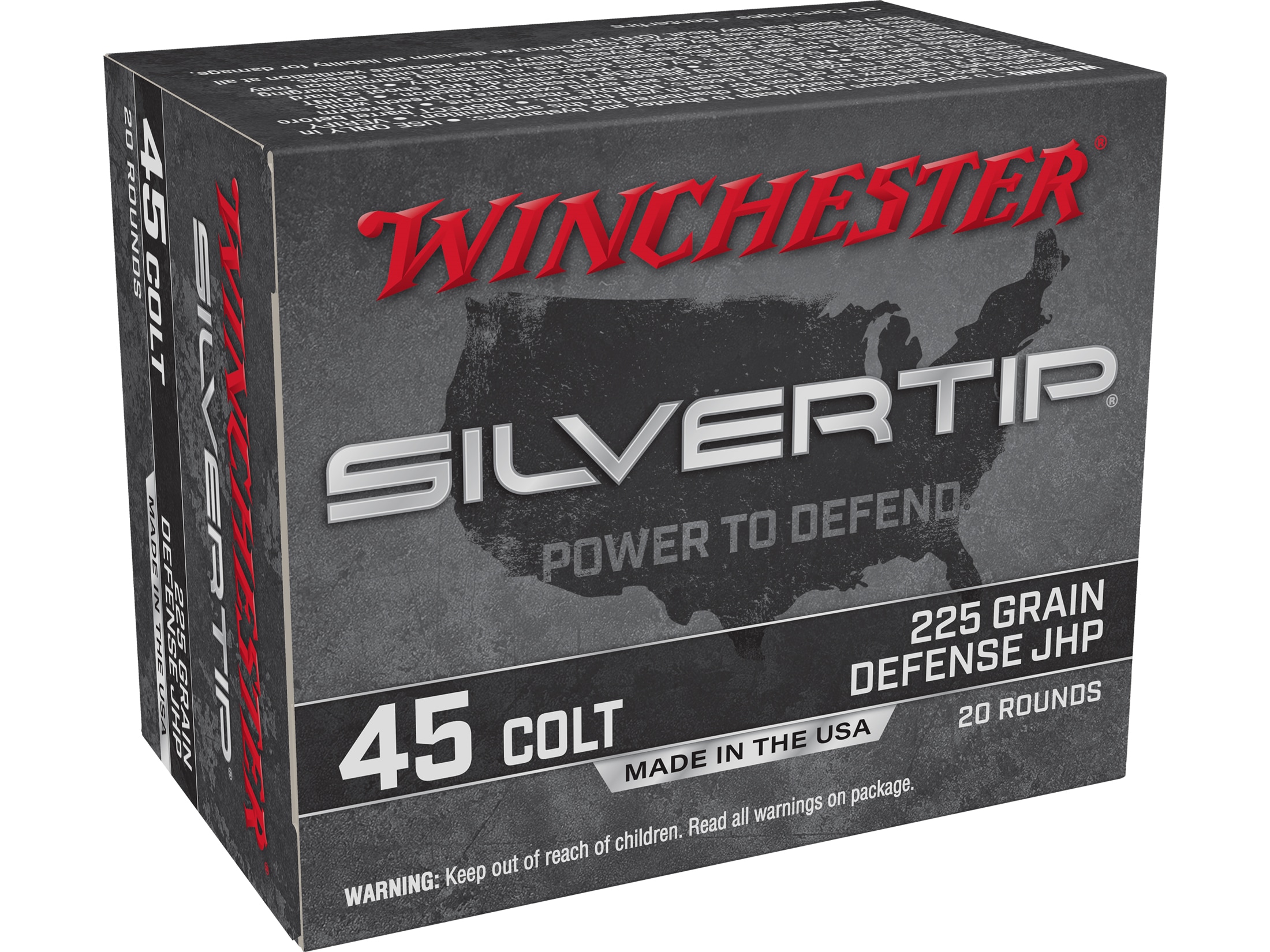 V6 銀テープ Winchester Silvertip Defense 45 Colt (Long Colt) Ammo 225 Grain
