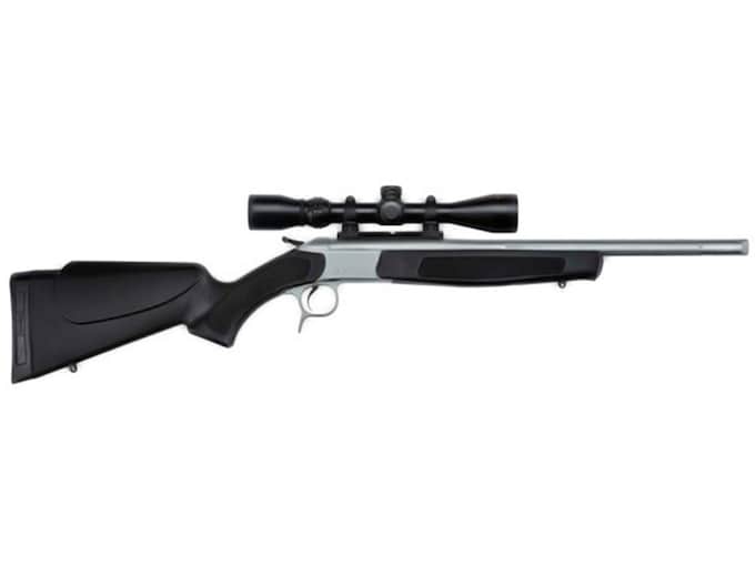 CVA Scout TD Compact Single Shot Centerfire Rifle 300 AAC Blackout (7.62x35mm) 16.5" Fluted Barrel Stainless and Black Ambidextrous With Scope