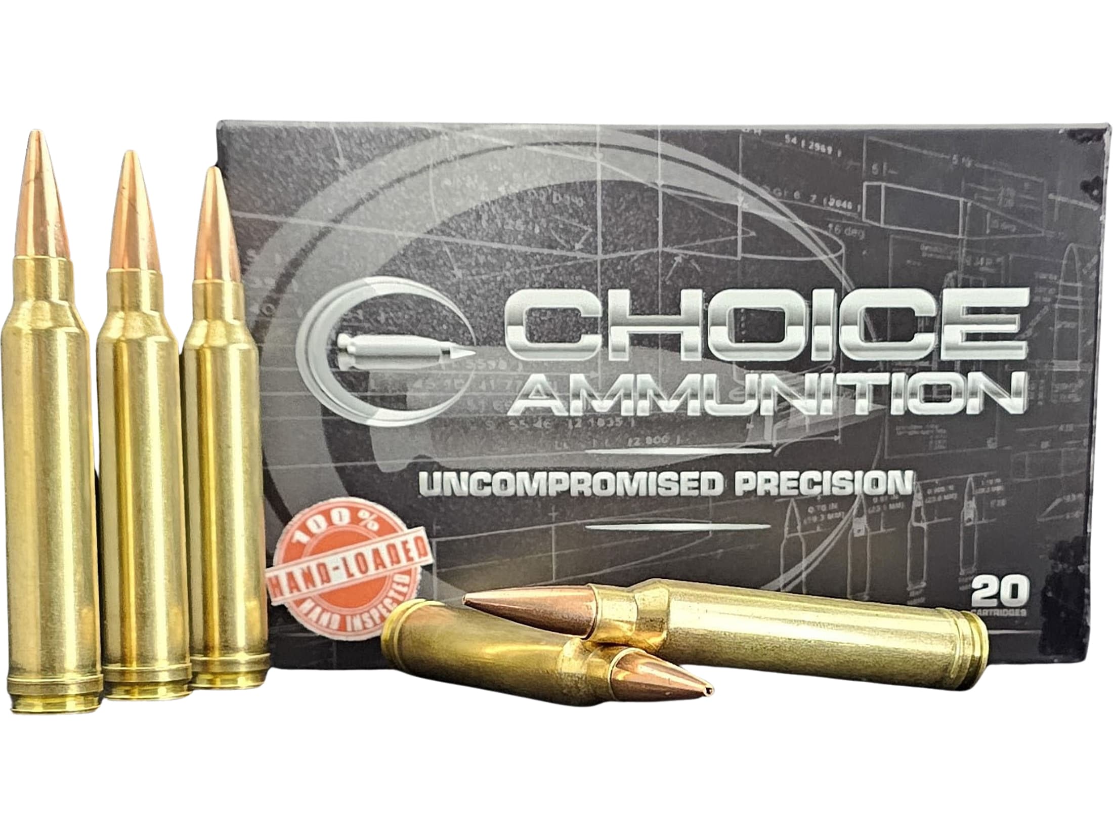 Choice 300 Winchester Magnum Ammo 185 Grain Berger Hunting VLD (Very Low Drag) Jacketed Hollow Point Box of 20