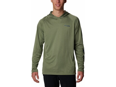 Men's Columbia PFG Terminal Tackle Heather Hoodie Long Sleeve T