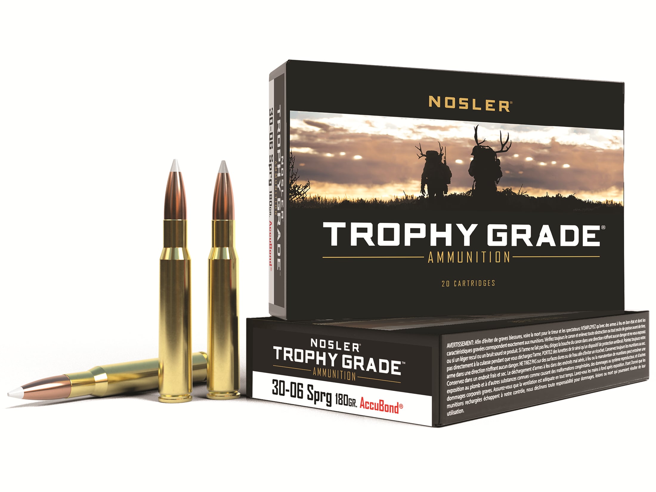 Nosler Trophy Grade Ammo 30-06 Springfield 180 Grain AccuBond Box of