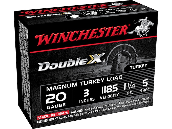 Winchester Double X Magnum Turkey Ammunition 20 Gauge 3" 1-1/4 oz #5 Shot Box of 10