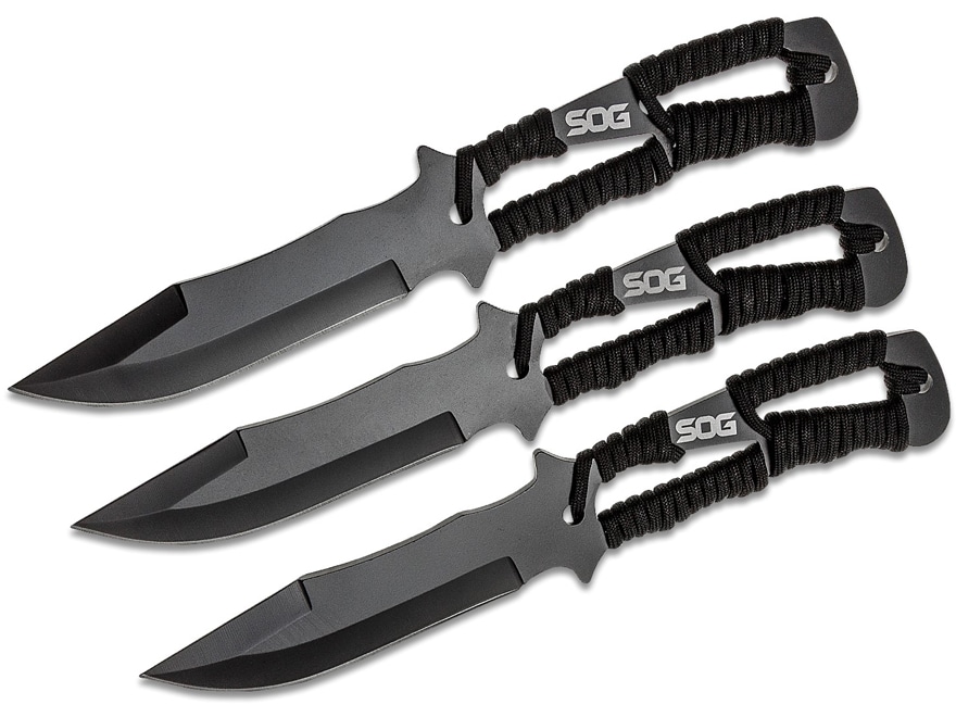 Kershaw 1747BWX Ion, Set of 3 Throwing Knives, 4.5 3Cr13MoV SS Blades,  Paracord-wrapped Handles