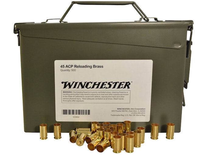 Winchester Brass 45 ACP Ammo Can of 500 (Bulk Packaged)