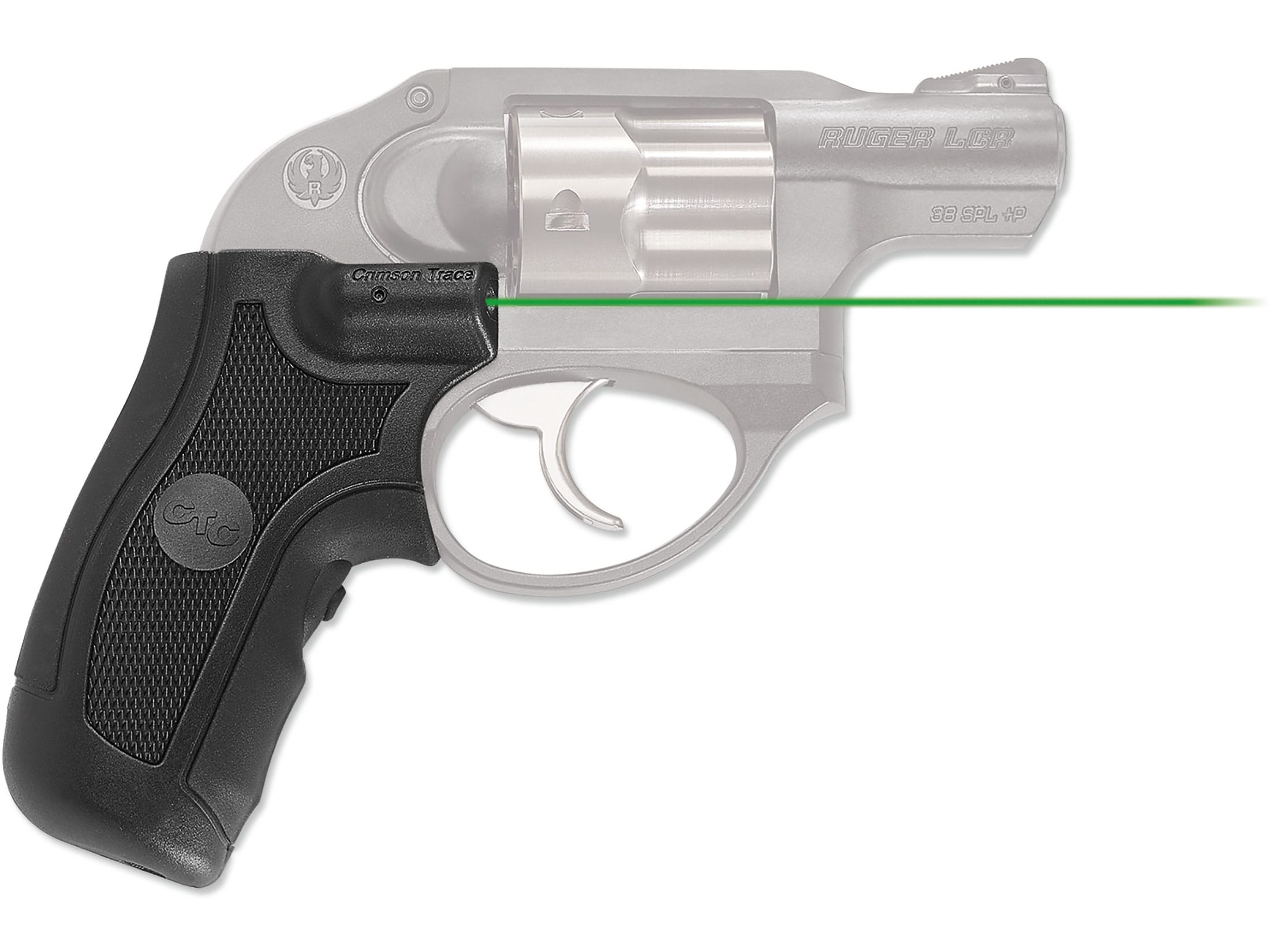 Crimson Trace Front Replacement Green Laser Grip for Ruger LCR Pistols and LCRX Revolvers, Black - LG415G