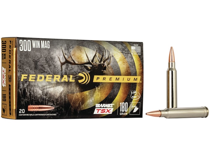 2 Box Federal Premium Ammunition 300 Winchester Magnum 180 Grain Barnes TSX-img-0