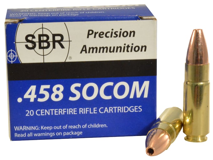 SBR Ammunition 458 SOCOM 300 Grain Barnes TSX Hollow Point Lead-Free Box of 20