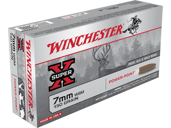 Winchester Super-X Ammo 7mm Winchester Short Mag (WSM) 150 Grain