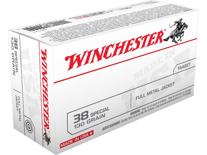 Winchester USA Ammunition 38 Special 130 Grain Full Metal Jacket