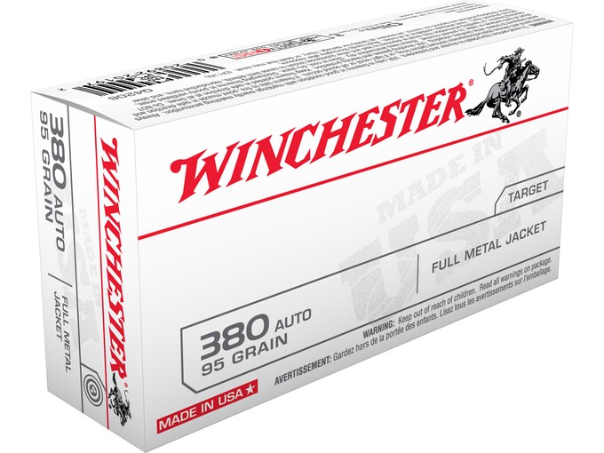 Winchester USA Ammunition 380 ACP 95 Grain Full Metal Jacket