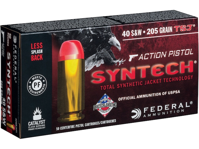 Federal Syntech Action Pistol Ammunition 40 S&W 205 Grain Total Synthetic Jacket