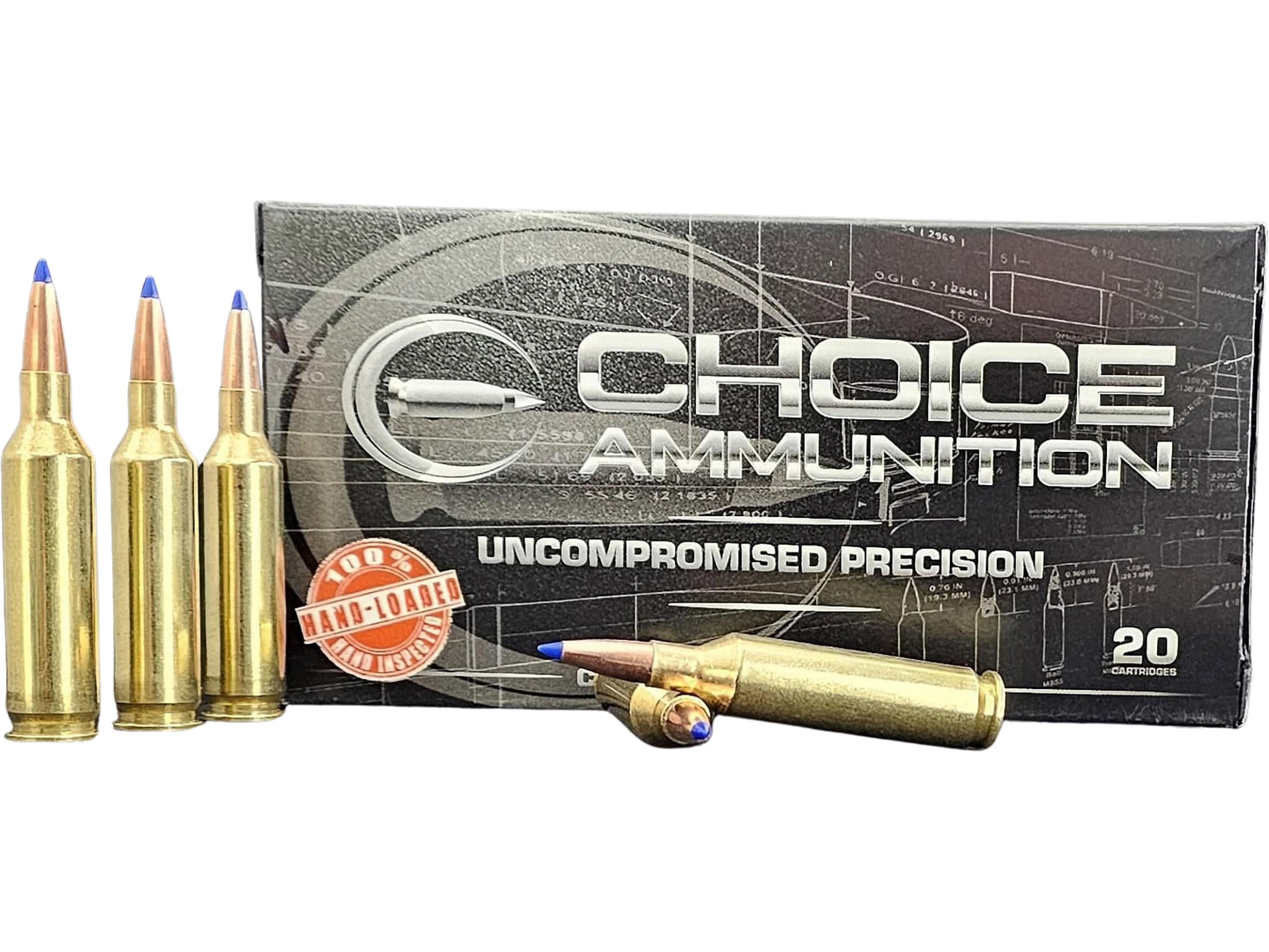 Choice 22 Creedmoor Ammo 77 Grain Barnes Long Range X (LRX) Polymer Tip Lead Free Box of 20