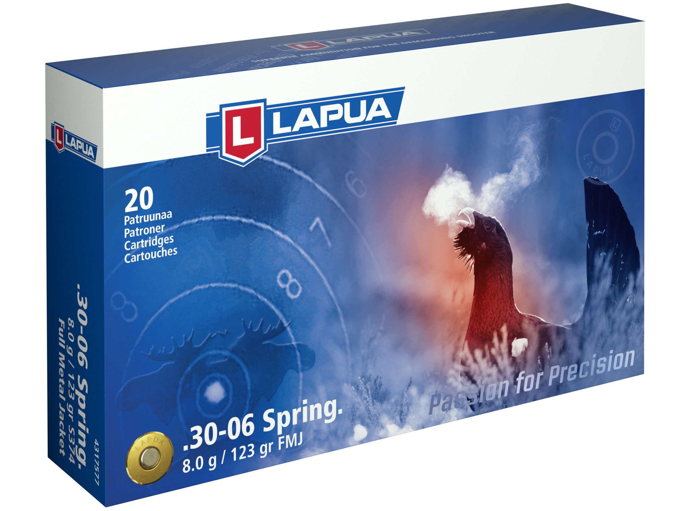 lapua's★shop Lapua 9.3x62mm Mauser Ammo 185 Grain Jacketed Hollow Point Box of 20