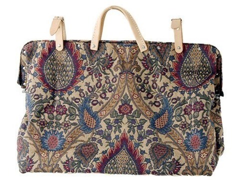 Oklahoma Leather Tapestry Carpet Bag Fabric With Trim