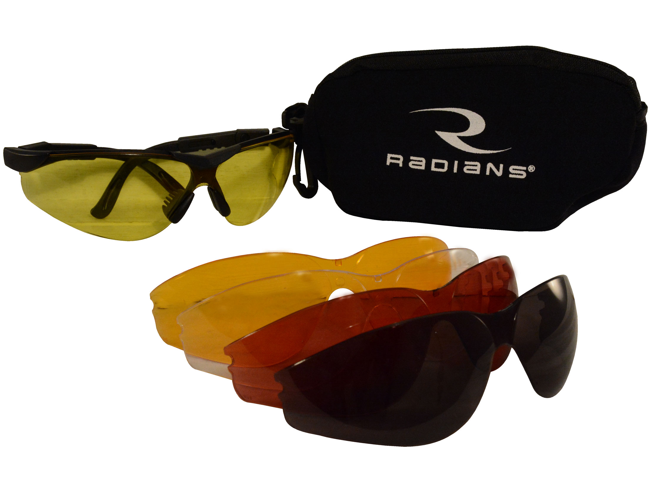 Radians T-85 Glasses Interchangeable Lens Kit Adjustable Temples 5 Lens Colors 