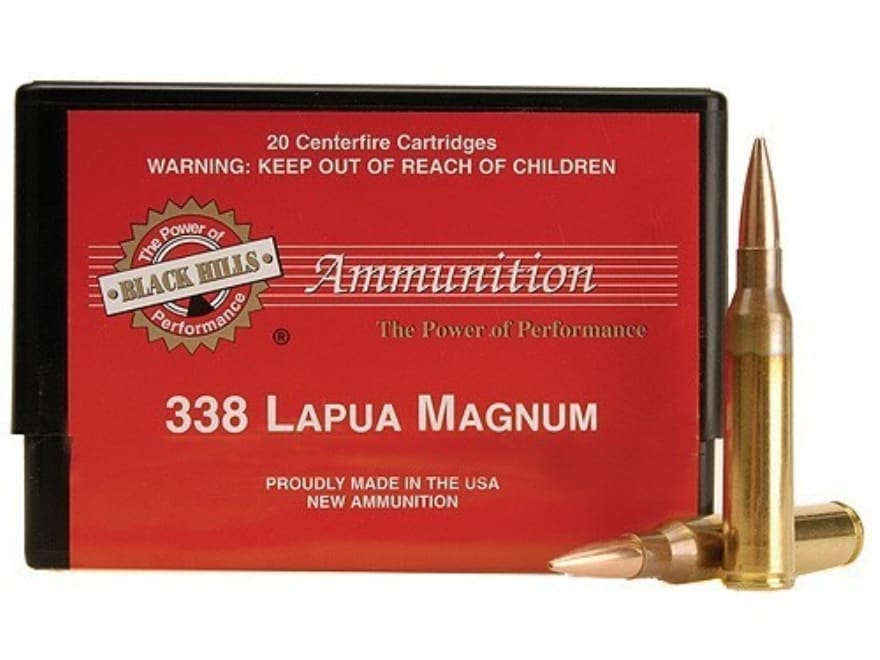 Black Hills 338 Lapua Magnum Ammo 250 Grain Open Tip Match Box of 20