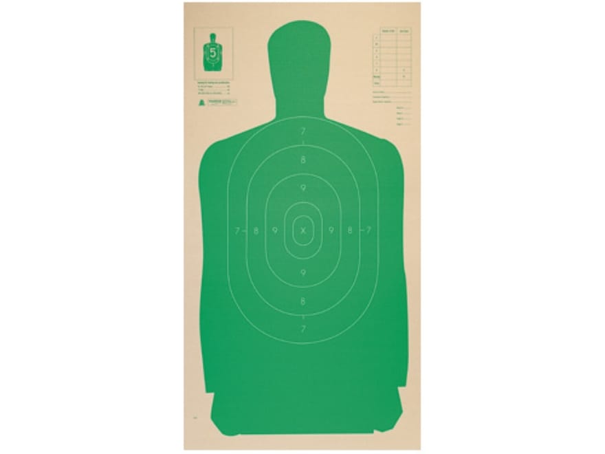Paper Shooting Targets Green Silhouette Gun Pistol Rifle B-27 