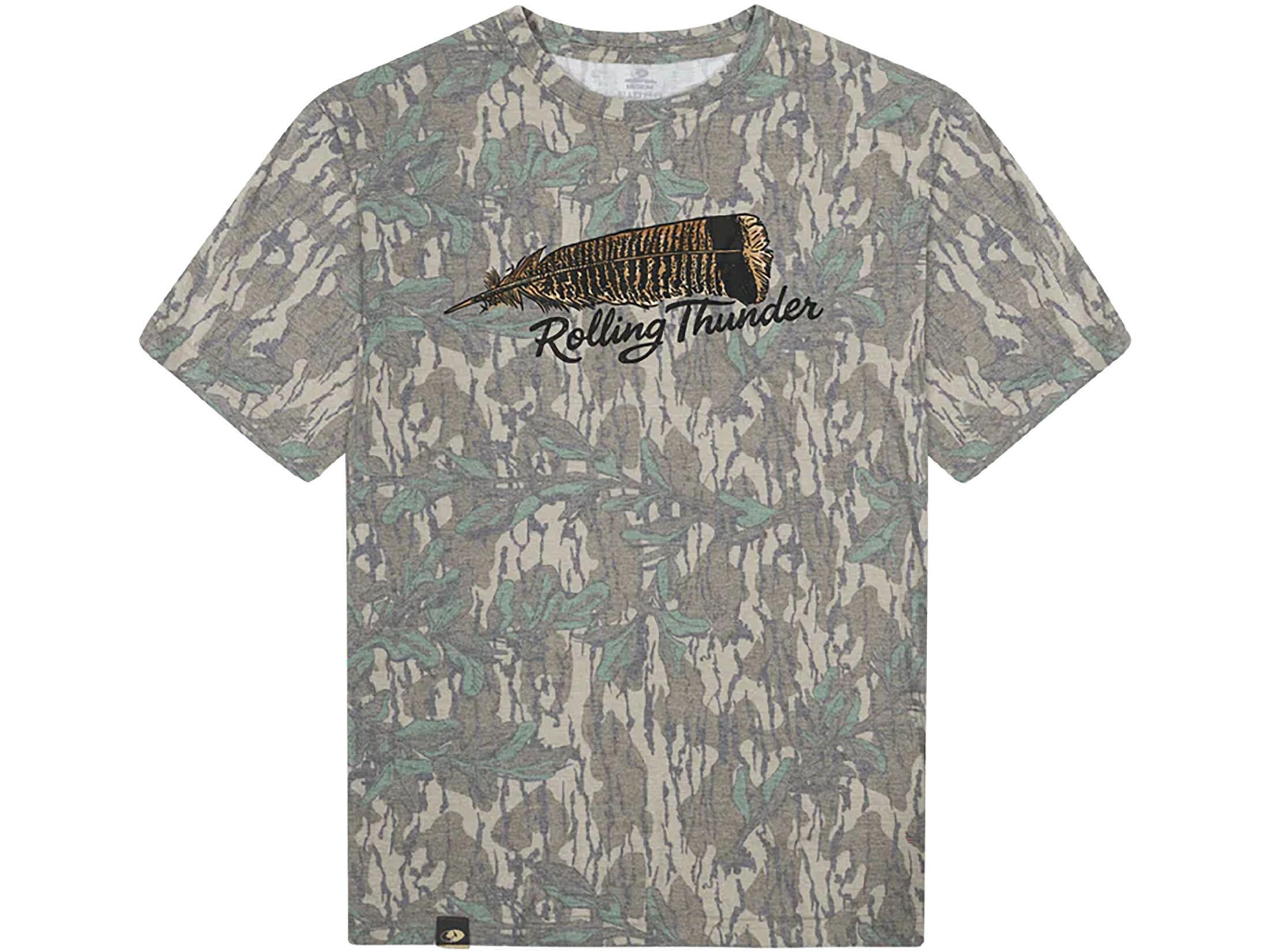 Rolling Thunder Game Calls Men’s Turkey Feather Short Sleeve Crew Neck T Shirt