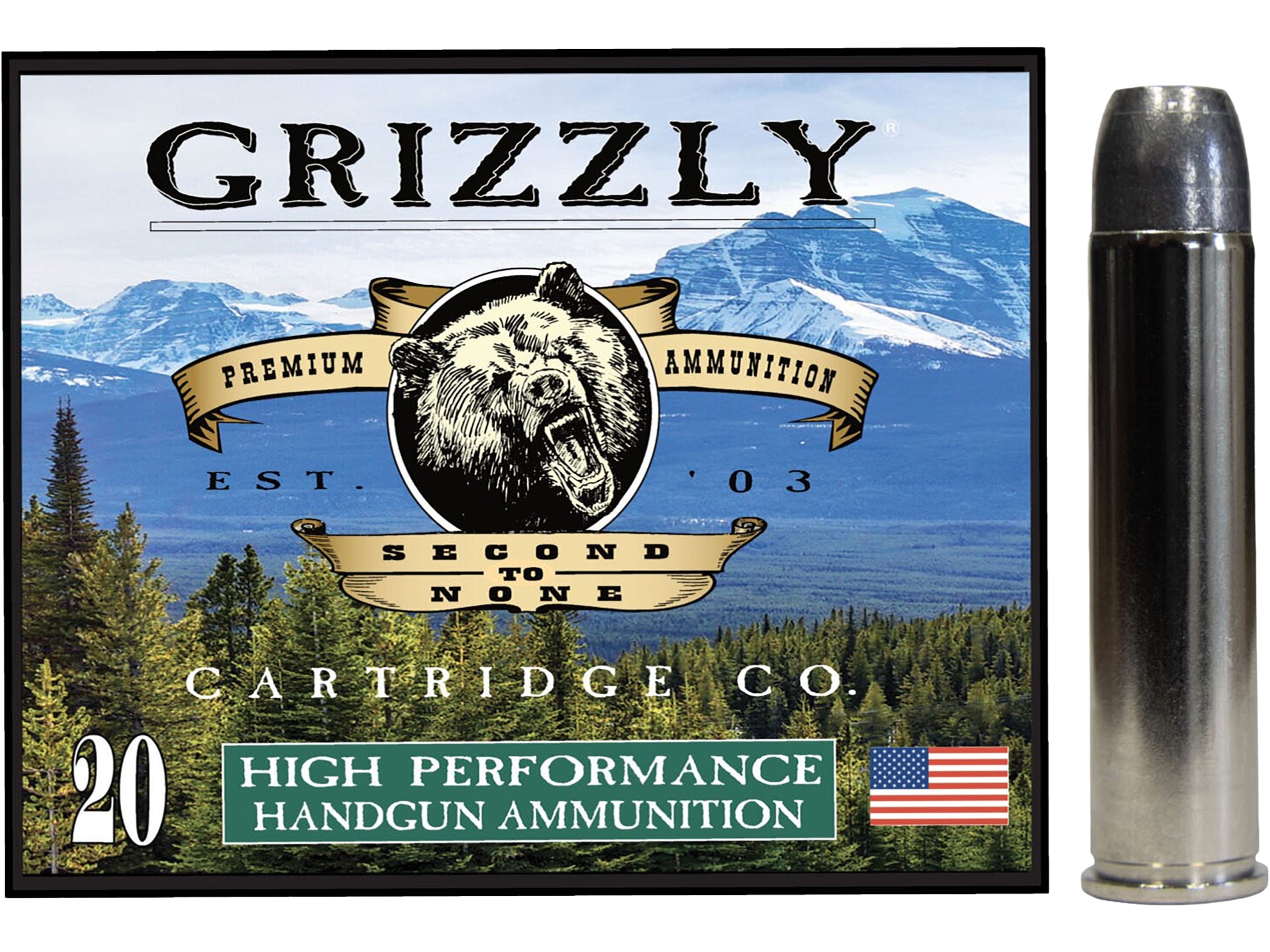 Grizzly Cartridge Bear Load 460 S&W Magnum Ammo 335 Grain Lead Long Wide Nose Gas Check Box of 20