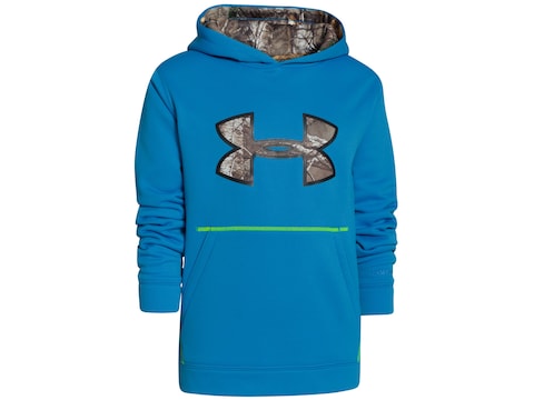 Under Armour Hoodie - Grey/Teal - ColdGear Storm Loose Fit - Large