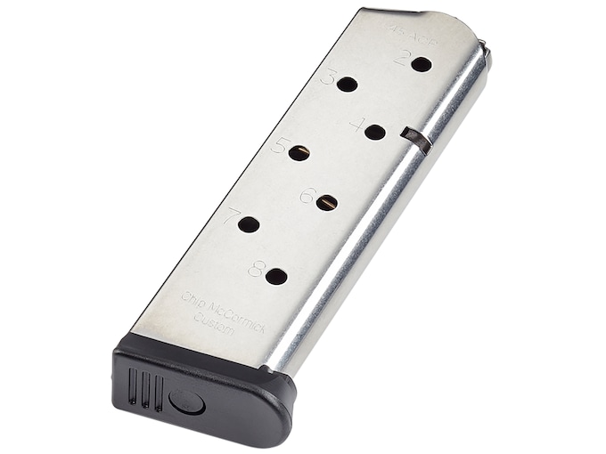 CM Products Range Pro Magazine 1911 Government, Commander Stainless Steel 45 ACP 8-Round Stainless Steel